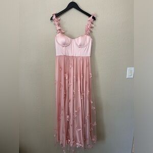 Breast Cancer Awareness Butterfly Mely Cruz Pink Bustier Gown Womans Size 8